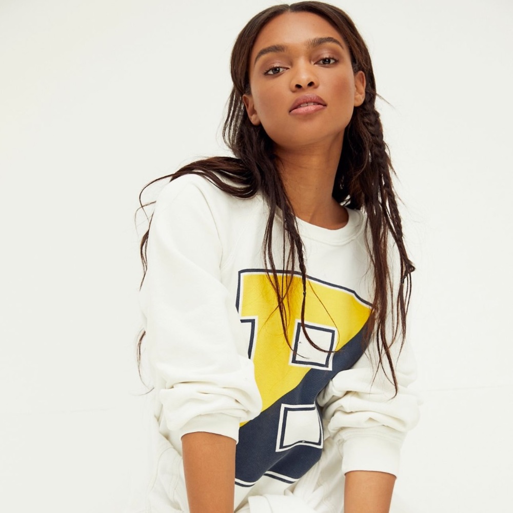 Free People varsity crew neck sweatshirt